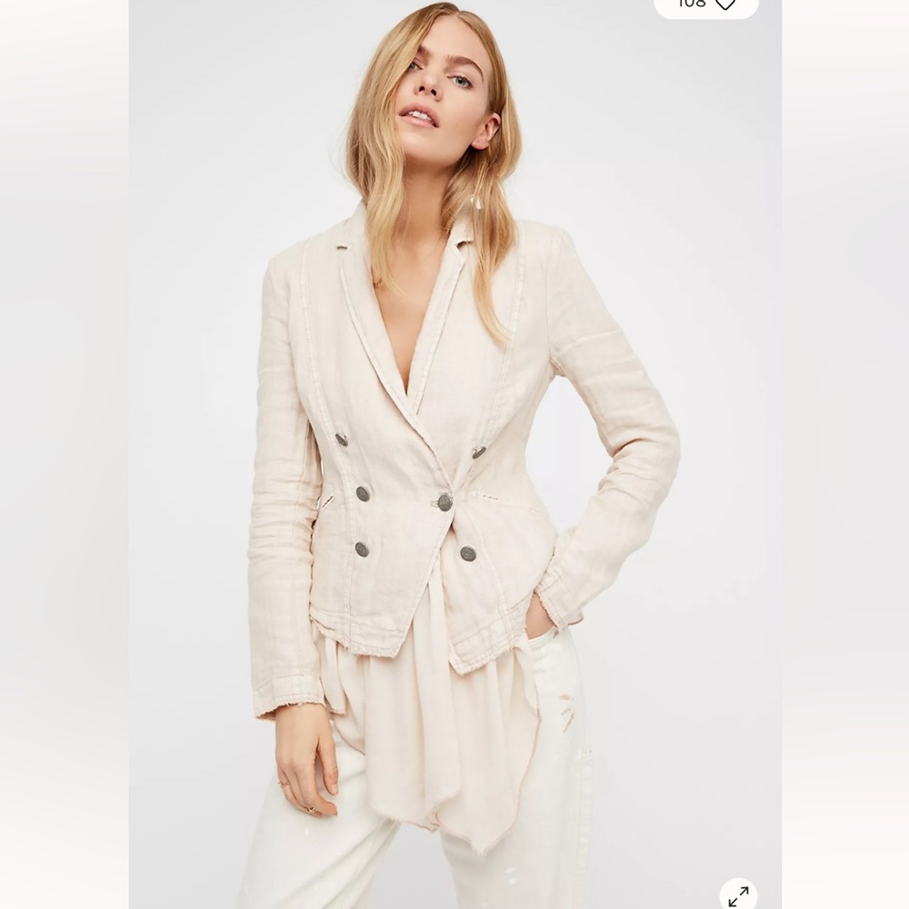 Free people Layered Ruffles linen Blazer